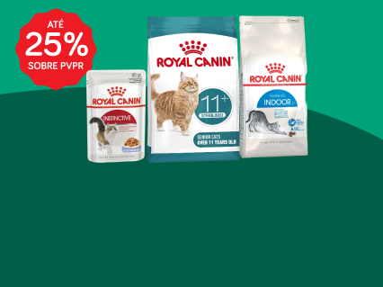 At&eacute; 25% PVPR em alimenta&ccedil;&atilde;o Royal Canin